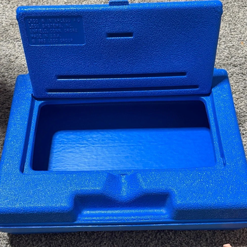 Vintage 1983 LEGO Blue Storage Case Box Interlego Systems USA Plastic
